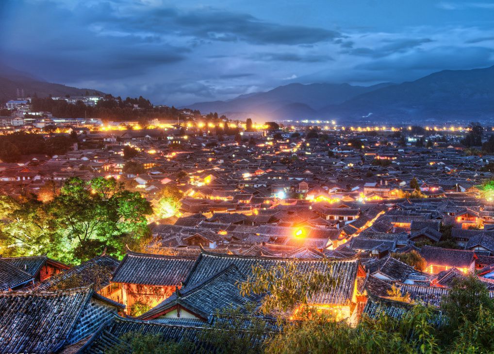 丽江古城夜景